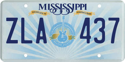 MS license plate ZLA437