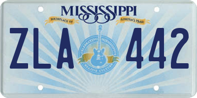 MS license plate ZLA442