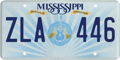 MS license plate ZLA446