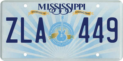 MS license plate ZLA449