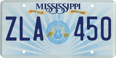 MS license plate ZLA450