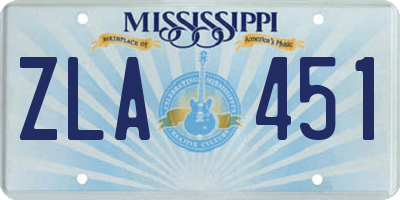MS license plate ZLA451