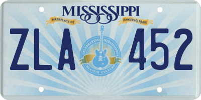 MS license plate ZLA452