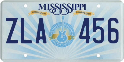 MS license plate ZLA456