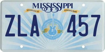 MS license plate ZLA457