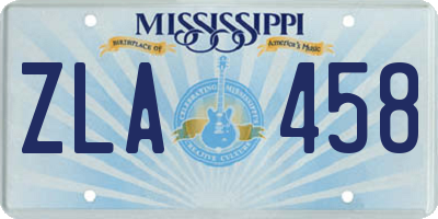 MS license plate ZLA458
