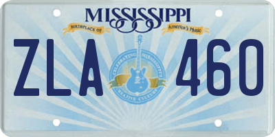 MS license plate ZLA460