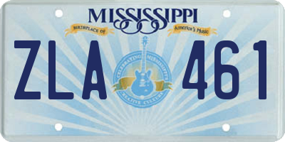 MS license plate ZLA461
