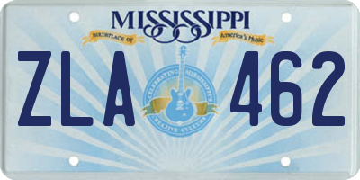 MS license plate ZLA462