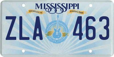 MS license plate ZLA463