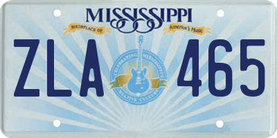 MS license plate ZLA465