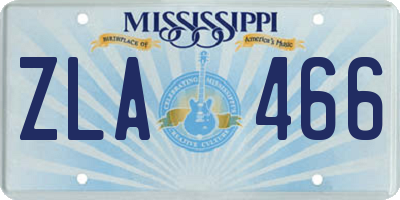 MS license plate ZLA466
