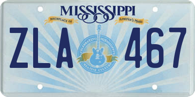 MS license plate ZLA467