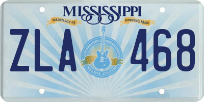 MS license plate ZLA468