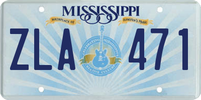 MS license plate ZLA471