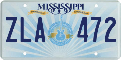 MS license plate ZLA472