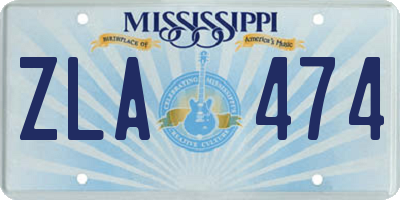MS license plate ZLA474
