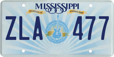 MS license plate ZLA477