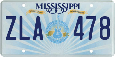 MS license plate ZLA478