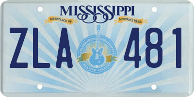 MS license plate ZLA481