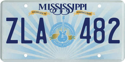 MS license plate ZLA482