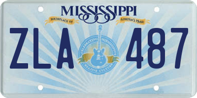 MS license plate ZLA487