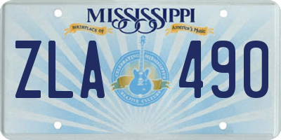MS license plate ZLA490