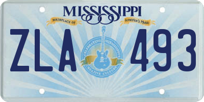 MS license plate ZLA493