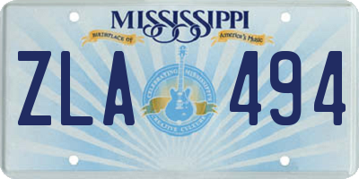 MS license plate ZLA494