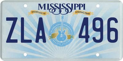 MS license plate ZLA496