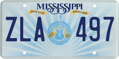 MS license plate ZLA497