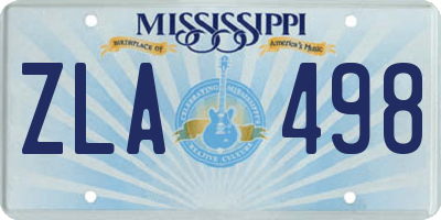 MS license plate ZLA498