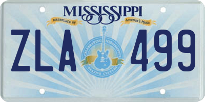 MS license plate ZLA499