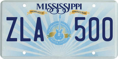 MS license plate ZLA500