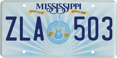 MS license plate ZLA503