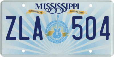 MS license plate ZLA504