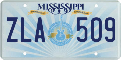 MS license plate ZLA509