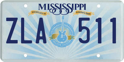 MS license plate ZLA511