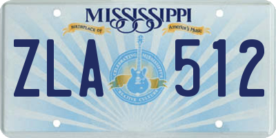 MS license plate ZLA512