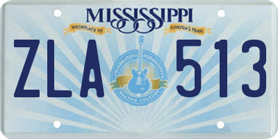 MS license plate ZLA513