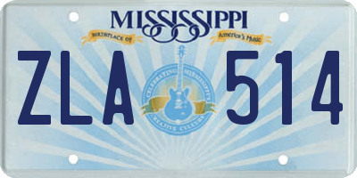 MS license plate ZLA514