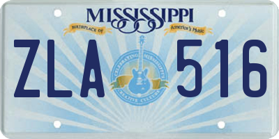 MS license plate ZLA516