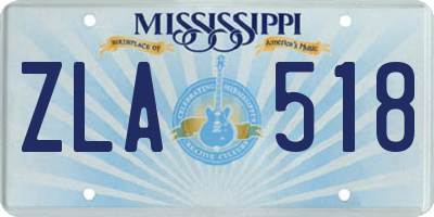 MS license plate ZLA518