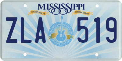 MS license plate ZLA519