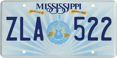 MS license plate ZLA522