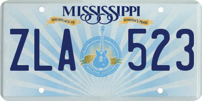 MS license plate ZLA523
