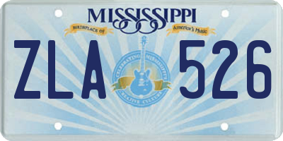 MS license plate ZLA526