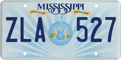 MS license plate ZLA527