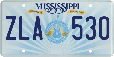 MS license plate ZLA530