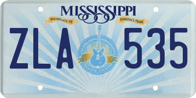 MS license plate ZLA535